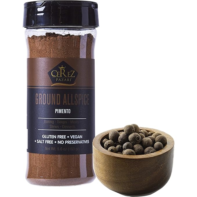 Cerez Pazari Allspice Ground, Natural Ground Allspice Seasonings, Premium Grade, Freshly Packed, Non-GMO, Gluten-Free, No Preservatives, 5.6 oz.
