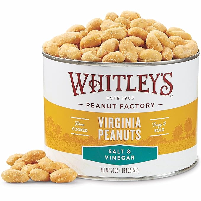 Whitley?셲 Salt & Vinegar Virginia Peanuts ??Super Extra Large 'Home Cooked' Virginia Peanuts (20 Ounce Tin)