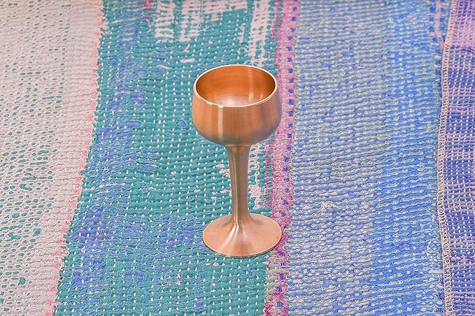 DeKulture Handmade Bronze Kansa Ayurveda Glasses Sake Cup Tumbler for Barware, 1.5 x 4.0 (DH) Inches 1.7 oz