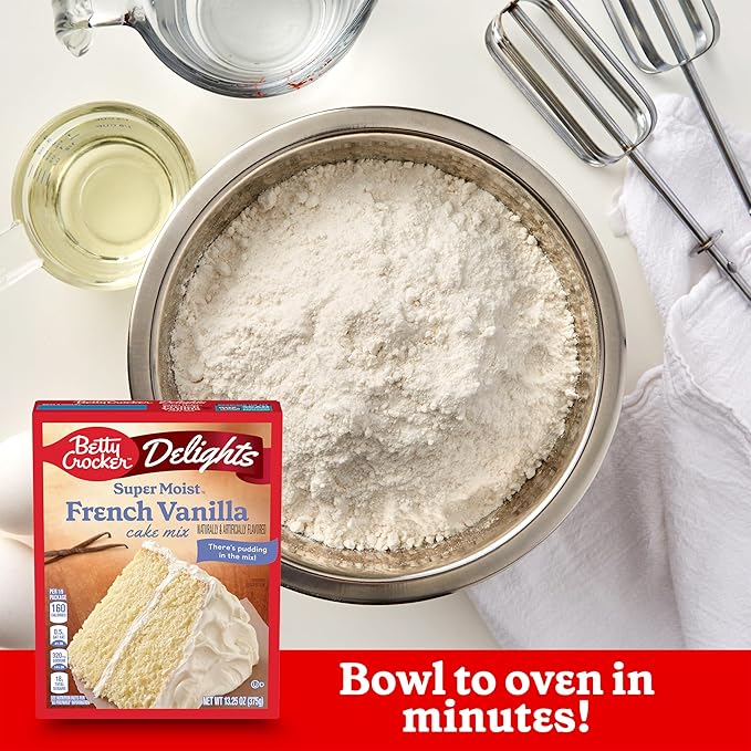 Betty Crocker Delights Super Moist French Vanilla Cake Mix, 13.25 oz