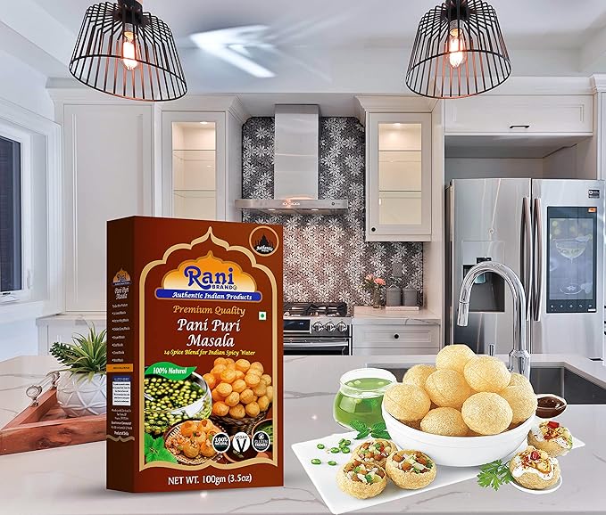 Rani Pani Puri Masala (14-Spice Blend for Indian Spicy Water) 3.5oz (100g) ~ All Natural | Vegan | No Colors | Gluten Friendly | NON-GMO | Indian Origin, gol gappa