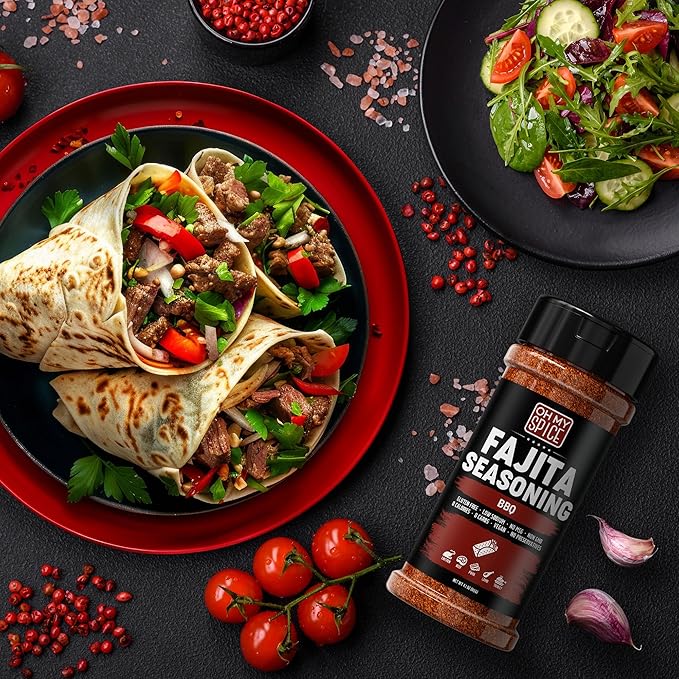 Fajita Seasoning Mix BBQ Rub - Gluten Free & Low Sodium Mexican Seasoning Blend for Meat, Vegetables, Steak & Chicken Fajita. Barbecue Powder Flavor Spices. Fajitas Seasonings Spice. Taco Mix. 4.1oz