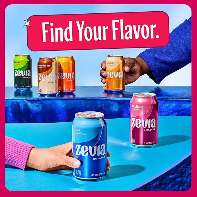 Zevia Zero Sugar Soda, Dr Zevia, 12 oz Cans (8-Pack) ??Naturally Sweetened, Non-GMO Project Verified, Gluten-Free, Vegan