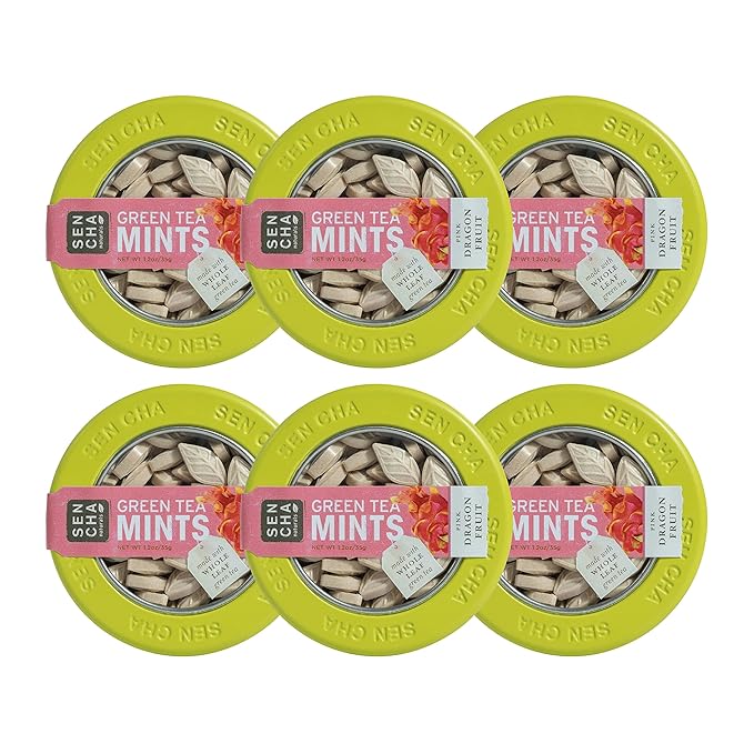 SEN CHA Naturals Green Tea Mints (Pink Dragonfruit, 1.2oz (Pack of 6))