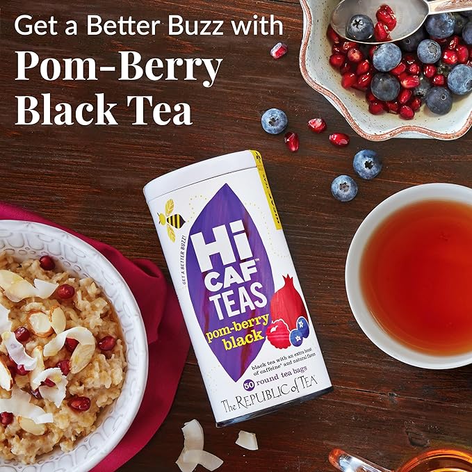 The Republic of Tea ??HiCAF Pom-Berry Black Tea, 50 Tea Bags, High in Caffeine
