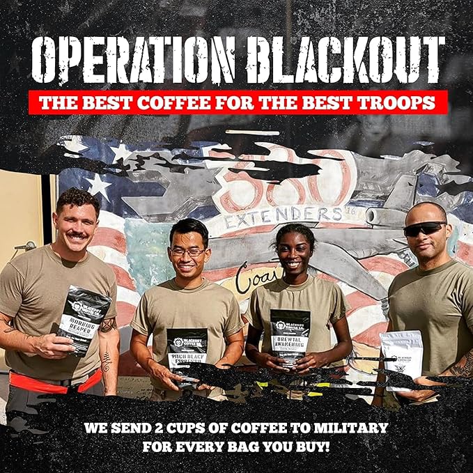 Blackout Coffee Brewtal Awakening Whole Bean Coffee ??Dark Roast, High Caffeine, Bold & Strong ??Freshly Roasted 12oz Bag, American Made