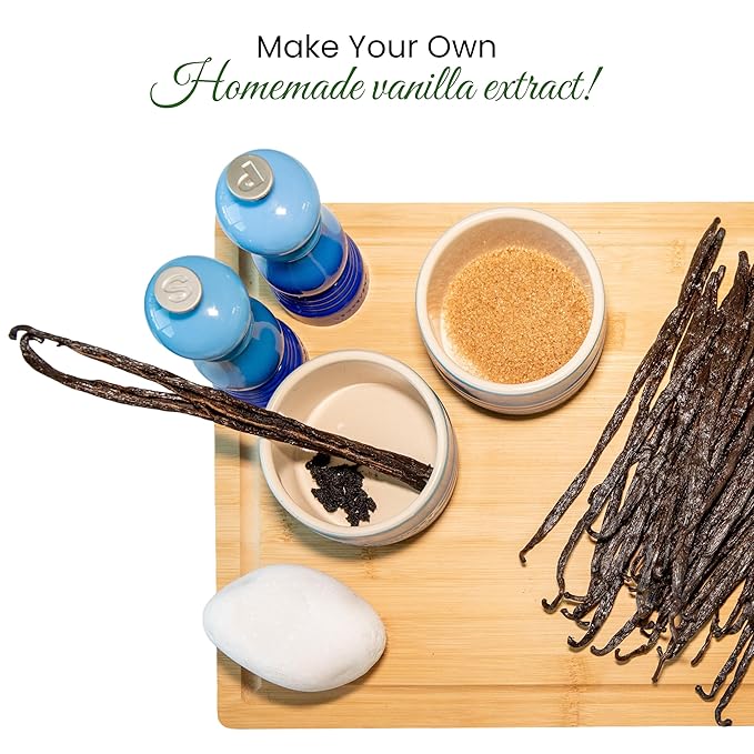 16oz (1 Pound) Count Organic Madagascar Vanilla Beans – Grade A Bourbon Pods | Gourmet Whole Vanilla Beans for Baking, Cooking, Extract Making | Rich Aroma, Premium Flavor, Non-GMO, Vegan