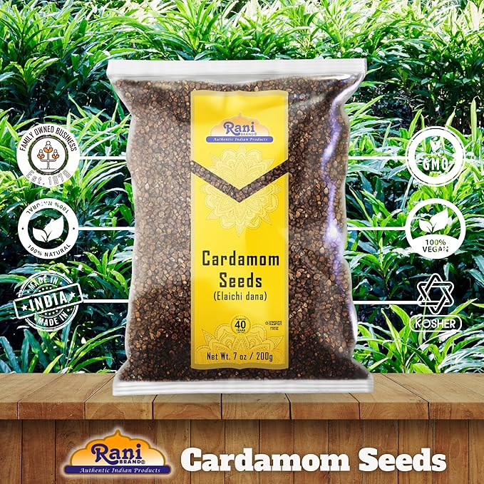 Rani Cardamom (Elachi) Decorticated Seeds Indian Spice 7oz (200g) ~ All Natural | Vegan | Gluten Friendly | NON-GMO | Kosher | Indian Origin