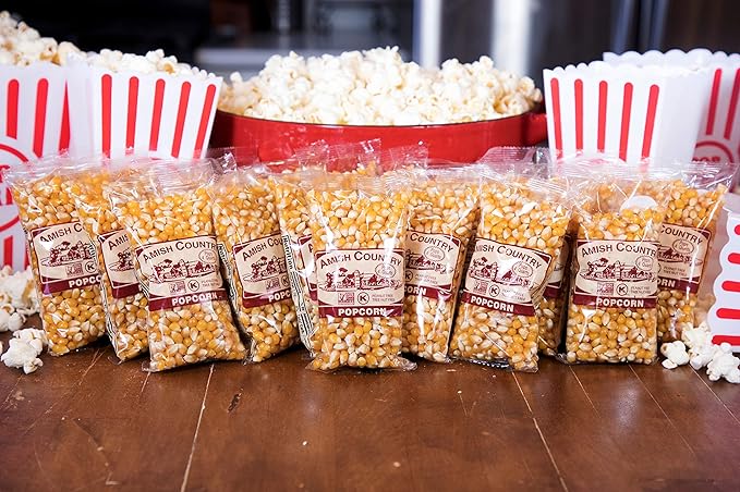 Amish Country Popcorn | 24-4 Oz Bags - Medium Yellow Popcorn | Old Fashioned, Non-GMO and Gluten Free