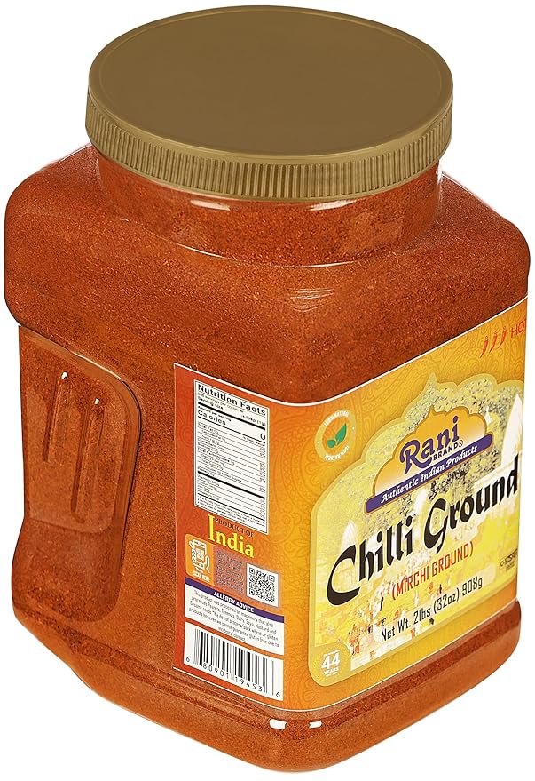 Rani Chilli Powder (Mirchi) Ground Indian Spice 32oz (2lbs) 908g Bulk PET Jar ~ All Natural | Salt-Free | Vegan | No Colors | Gluten Friendly | NON-GMO | Kosher | Indian Origin
