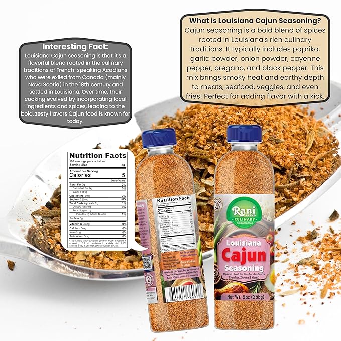Rani Louisiana Cajun Seasoning (Special Blend for Soup or Gravies) 9oz (255g) PET Jar ~ All Natural | Gluten Friendly | NON-GMO | Kosher | Vegan | Product of USA