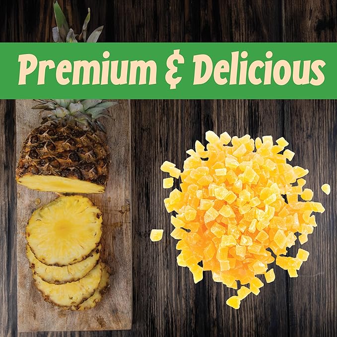 Sincerely Nuts Diced Pineapple (3 LB)-The Perfect Healthy Snack - Vegan, Gluten-Free and Kosher Superfood - Dried Fruit for Yogurts, Trail Mix, and More-Tasty Cooking Staple for Your Favorite Dishes