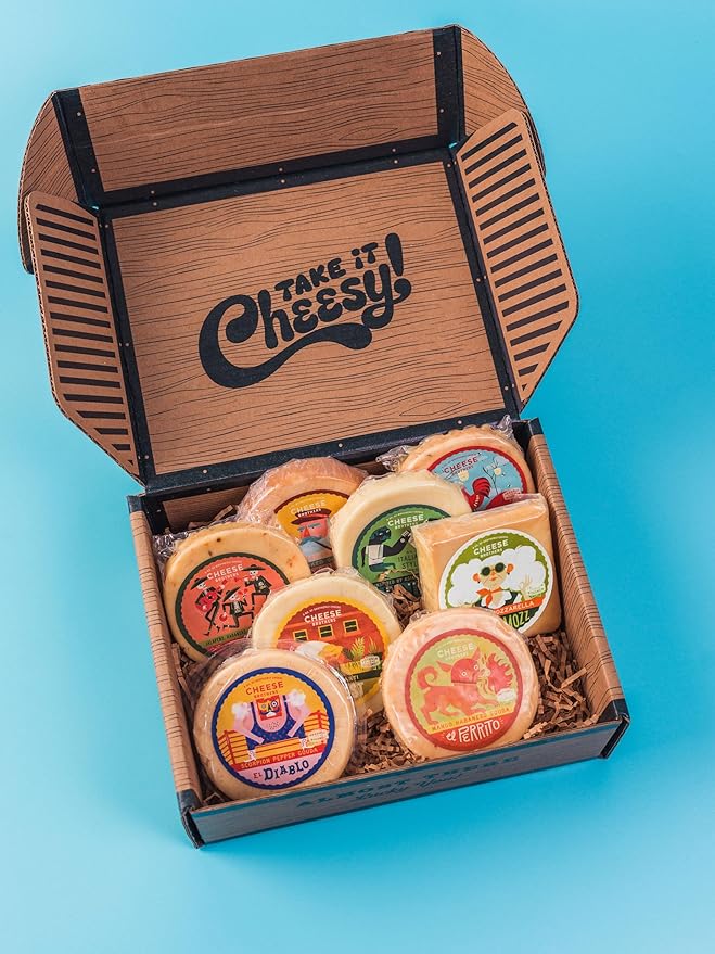 Cheese Bros. Brotherhood Gift Box | Fresh from Wisconsin | Assorted Gouda, Havarti, Mozzarella and Fratello | Great Food Gifting Idea!
