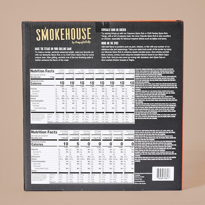 Smokehouse by Thoughtfully, Grilling Spices BBQ Set, Includes BBQ Tongs, Magnet and Flavorful Seasoning and Rubs