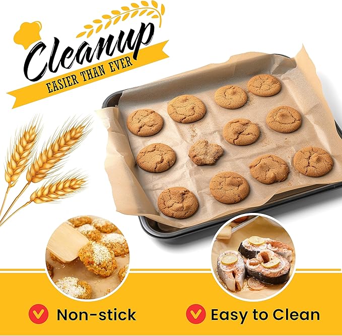 Unbleached Parchment Paper for Baking ??2-Pack 520 Sq.Ft Total - 15 in x 210 ft Baking Paper Roll with Cutter, Non-Stick Brown Parchment for Baking, Cooking, Grilling, Steaming by Baker?™s Signature