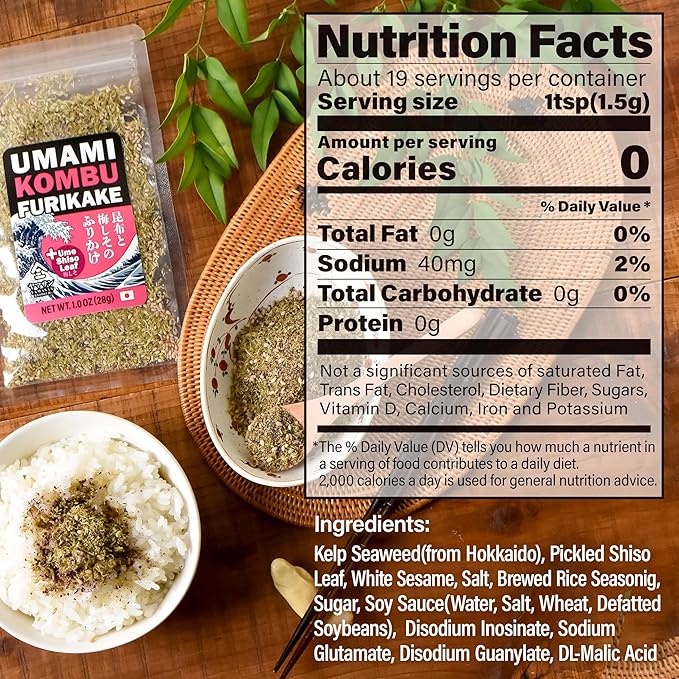 YAMASAN KYOTO UJI Japanese Furikake Umami Seasoning, Super Food Kelp, Tororo Kombu, Rice Topping, Delicious Flavor of Various Foods, Low Calories, Made in Japan 28g(1.0oz)