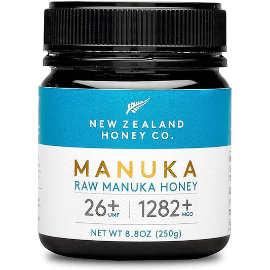 New Zealand Honey Co. Raw Manuka Honey UMF 26+ / MGO 1282+ | 8.8oz | UMF & MGO Certified | Traceable Hive to Home | Pure Manuka Honey