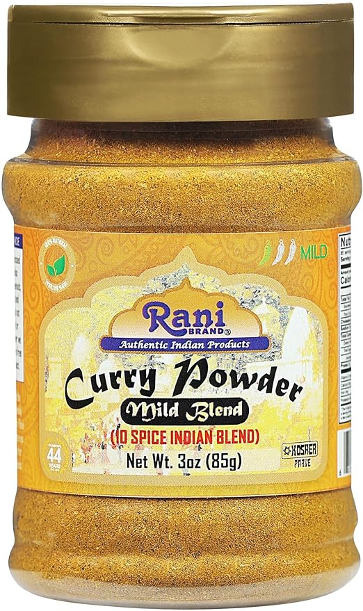 Rani Curry Powder Mild (10-Spice Authentic Indian Blend) 3oz (85g) PET Jar, Pack of 12 ~ All Natural | Salt-Free | NO Chili or Peppers | Vegan | Gluten Friendly | NON-GMO | Kosher | Indian Origin