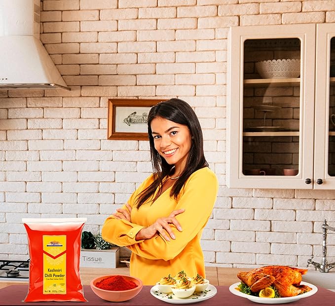 Rani Kashmiri Chilli Powder (Deggi Mirch, Low Heat) Ground Indian Spice 28oz (800g) ~ All Natural, Salt-Free | Vegan | No Colors | Gluten Friendly | NON-GMO | Kosher | Indian Origin