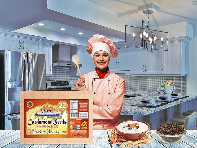 Rani Cardamom (Elachi) Decorticated Seeds Indian Spice 352oz (22lbs) 10kg Bulk Box ~ All Natural | Vegan | Gluten Friendly | NON-GMO | Kosher | Indian Origin