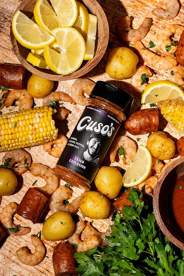 Cuso Cuts Cajun Seasoning - Authentic Louisiana Blend for Chicken, Seafood, Jambalaya & Gumbo - All Natural, Non-GMO, No Filler Spice Blend for Grilling & Cooking - 5 oz bottle