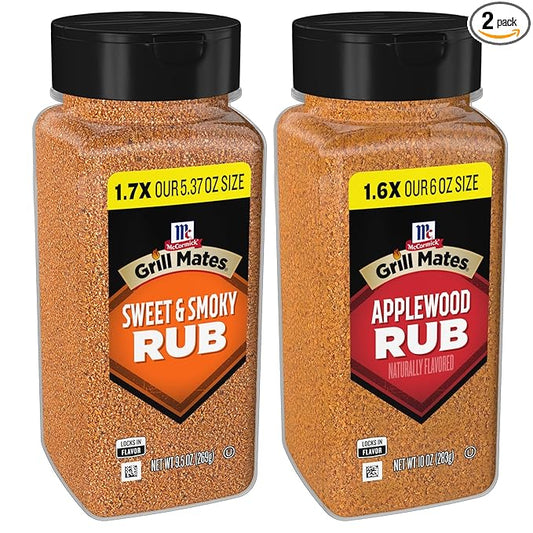 McCormick Grill Mates Sweet & Smoky and Applewood Rub Bundle, 19.5 oz