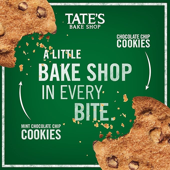 Tate's Bake Shop Cookies Variety Pack, Mint Chocolate Chip & Chocolate Chip Cookies, 4 Bags