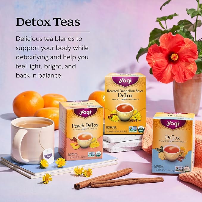 Yogi Herbal DeTox Variety Pack (3 Pack) Healthy Cleansing Formula - Caffeine Free - 48 Organic Tea Bags