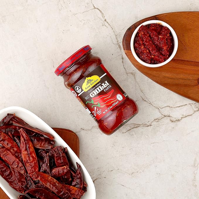 Asian Kitchen Red Chilli Cooking Paste 10.58oz (300g) Glass Jar ~ Vegan | Gluten Free | NON-GMO | No Colors | Indian Origin