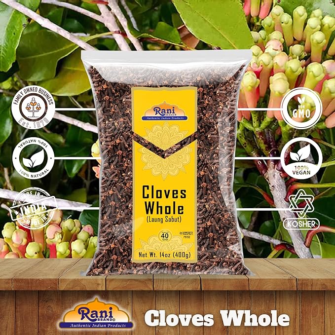 Rani Cloves Whole (Laung) 14oz (400g) Great for Food, Tea, Pomander Balls and Potpourri, Hand Selected, Spice ~ All Natural | NON-GMO | Kosher | Vegan | Gluten Friendly | Indian Origin