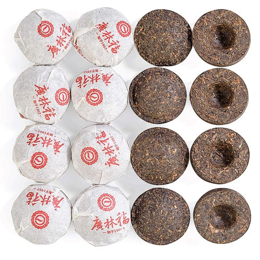 Tealyra - Pu Erh Menghai - Ripe Tuo Cha Mini Cakes - Puerh Tea - Individually Wrapped - 8-ounce (37-39pcs)