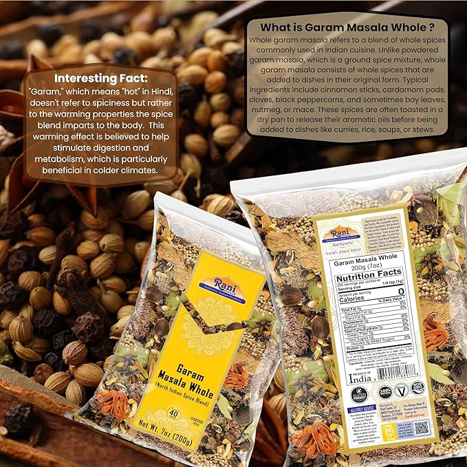 Rani Garam Masala Indian 11 Whole Spices Blend 7oz (200g) ~ All Natural, Salt-Free | Vegan | No Colors | Gluten Friendly | NON-GMO | Indian Origin