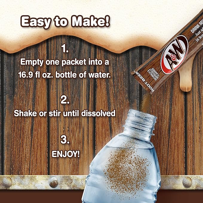 A&W, Root Beer ??Powder Drink Mix - (12 boxes, 72 sticks) ??Sugar Free & Delicious, Makes 72 flavored water beverages