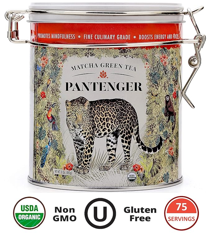 Pantenger Organic Matcha Green Tea Powder | 3 OZ - 70 Servings | Authentic Japanese Matcha Powder | Premium First Harvest | Latte & Smoothie Grade.
