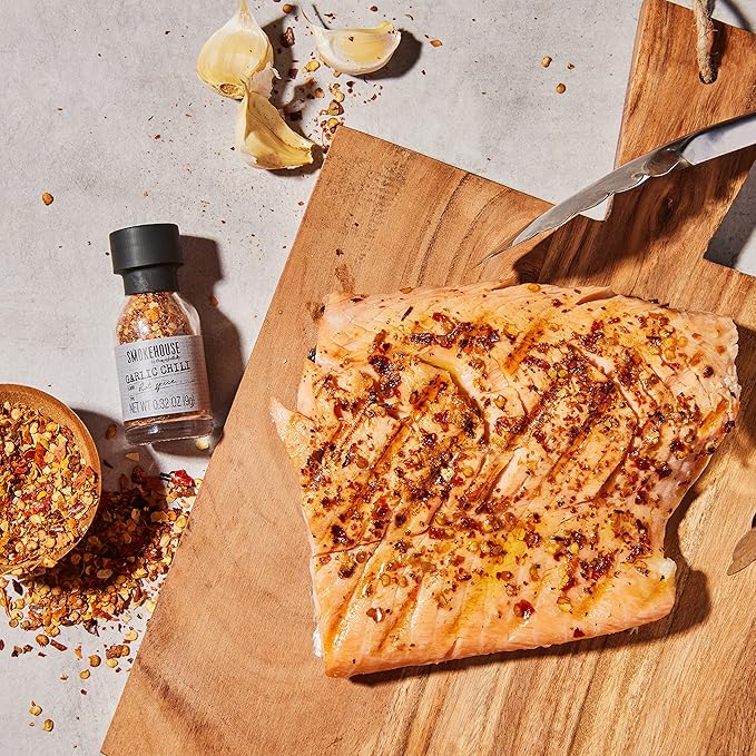 Smokehouse by Thoughtfully, Grilling Spices BBQ Set, Includes BBQ Tongs, Magnet and Flavorful Seasoning and Rubs