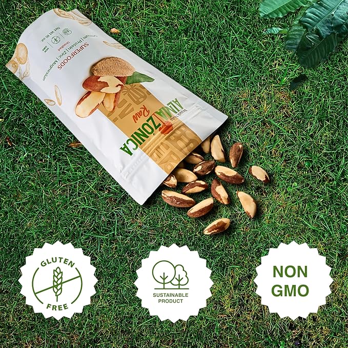 ALMA ZÓNICA – Raw unsalted premium Brazil Nuts, 1 pound (16oz) | Unsalted, Gluten-Free, Kosher | Rich in Selenium, Antioxidants & Healthy Fats | Resealable Bag | Sustainable & Ethically Sourced