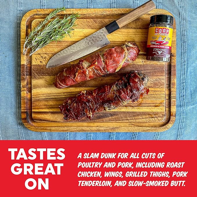 Fire & Smoke Society Coop de Thrill BBQ Seasoning | Chicken Seasonings and Pork Rubs for Smoking and Grilling | Chicken Wings, Pork Seasoning, Poultry | Black Pepper, Chili Pepper, Brown Sugar | M 6.2 oz