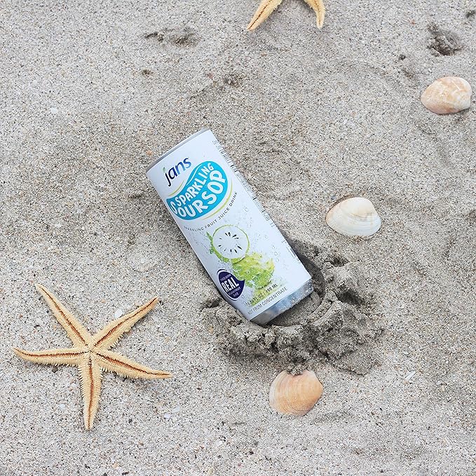Sparkling Soursop Juice (Guanabana), 16.9 oz (Pack of 12) JANS | Soda Drink |100% Pure Soursop Graviola | NOT From Concentrate, Refreshing Taste of the Tropics