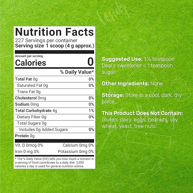 Allulose Sweetener 2 Pounds ??Natural Sugar Subsitutes, No Aftertaste - Keto Friendly, Vegan, Zero Net Carb, Zero Calorie, Great for Cooking & Baking