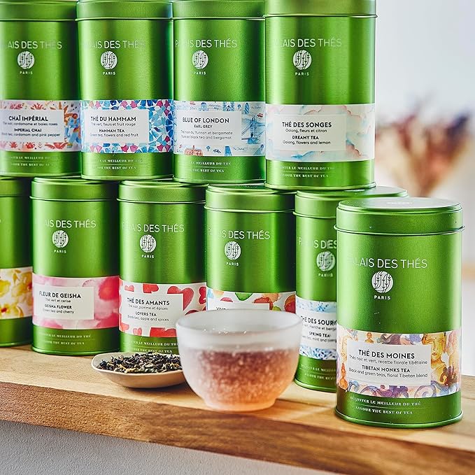 Palais des Th챕s - Paris For You By Day - Green Tea, Rose & Raspberry - 20 Cotton Tea Bags, Serves 20 Cups