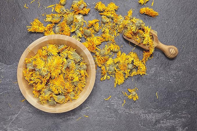 Calendula Tea 1LB (16Oz) 100% CERTIFIED Organic Whole Flower Calendula Herbal Tea (Calendula Officinalis), Caffeine Free in 1 lbs. Bulk Resealable Kraft BPA free Bags from U.S. Wellness