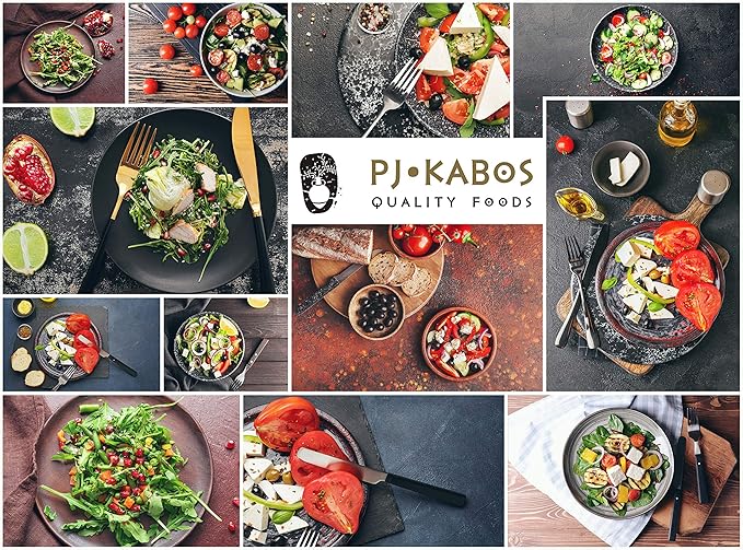 P.J. KABOS 2024/25 Harvest, Everyday Greek Extra Virgin Olive Oil, Kosher, Greece, Cold Extracted, 16.9 oz Tin, Koroneiki, "Chef's Selection Classic - Delicate" (6-Pack)