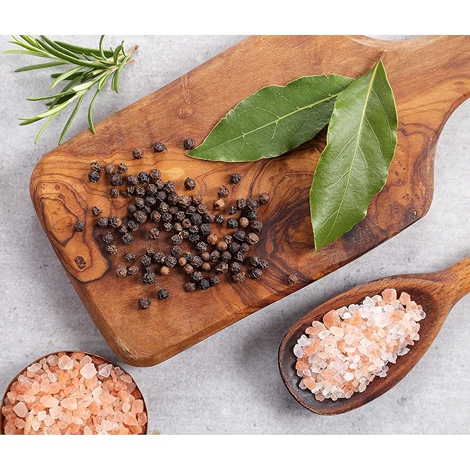 Cerez Pazari Whole Black Peppercorns 12 oz, & Himalayan Pink Salt Coarse Grain 2 lbs, Premium Quality Natural Seasonings, Freshly Packed For Grinder Refill, Resealable, Non-GMO, Gluten-Free, 2-Pack