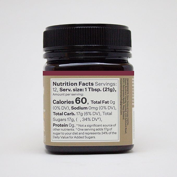 Mason Brothers’ Raw Manuka Honey MGO 514+ | New Zealand Honey, MGO Certified / 8.8oz