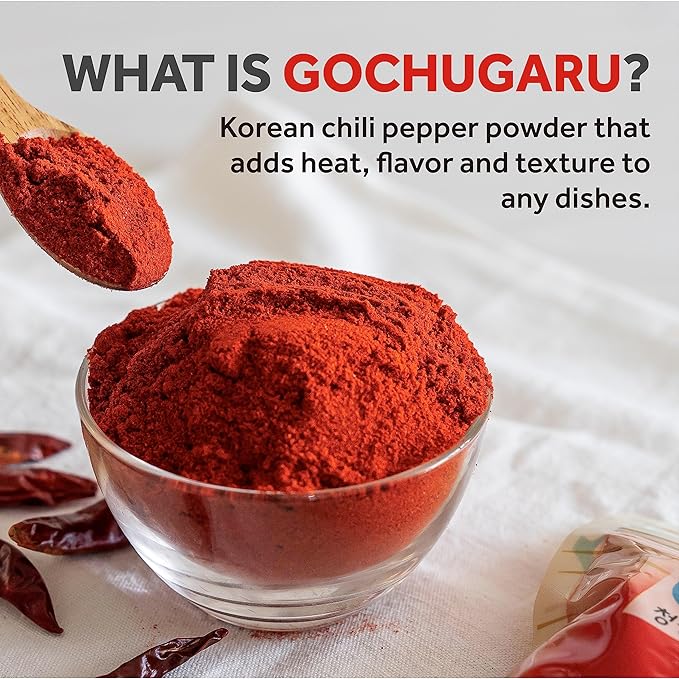 Chung Jung One O'Food Gochugaru Korean Red Chili Pepper Powder ??[1.1 lb] Premium Sun-Dried Bidan Chili Flakes, Authentic Korean Spice for Kimchi & Cooking - [1 Pack - Fine]