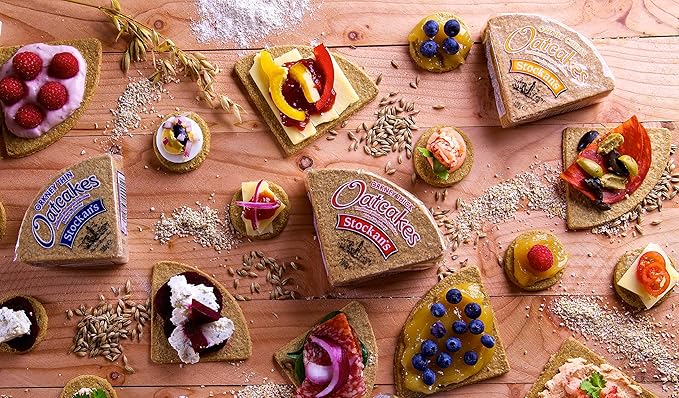 Stockan's Orkney Wholegrain Thin Oatcakes Gifting Tin - Traditional Scottish Savoury Biscuits Imported from Scotland - 3 Gifting Tins (2 Oatcake Packs in Each Tin)