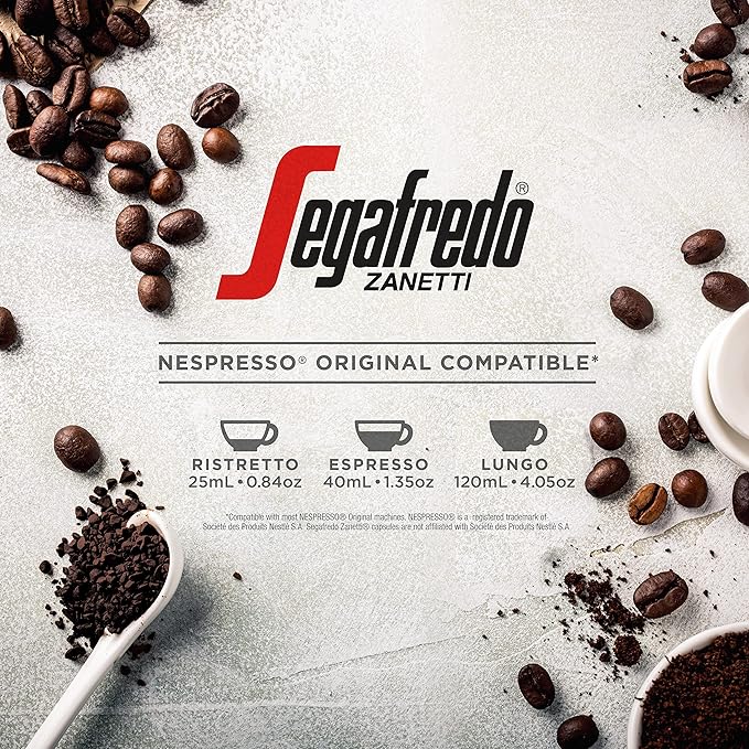 Segafredo Zanetti Espresso Capsules – Aluminum Pods for Nespresso Original Machines – Ovation & Forte Variety Pack Premium Espresso – Dark and Extra Dark Roast – Ovation & Forte, 10 Count (Pack of 4)