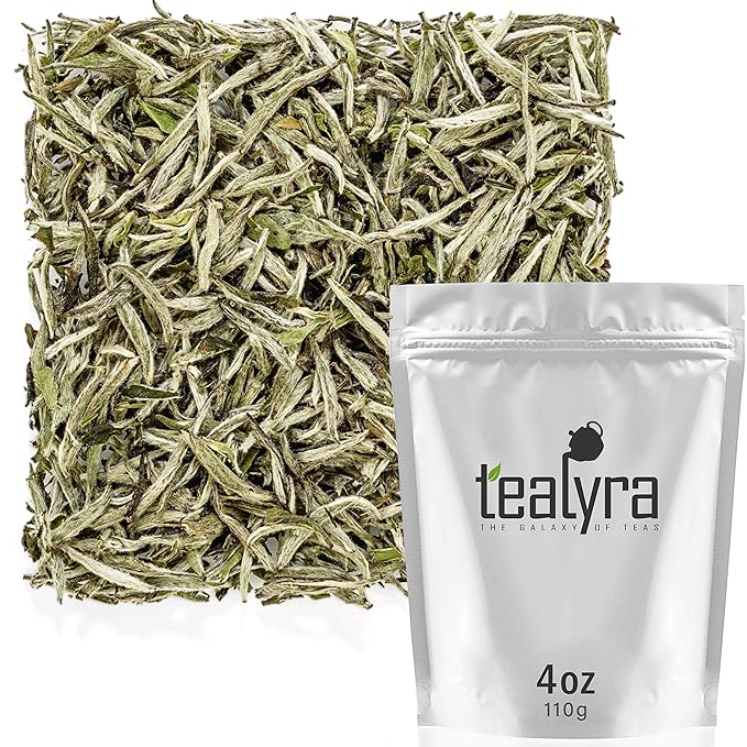 Tealyra - Premium White Silver Needle Tea - Bai Hao Yinzhen - Grown in Fujian China - Superior Chinese Silver Tip White Tea - Loose Leaf Tea - Caffeine Level Low - 110g (4-ounce)