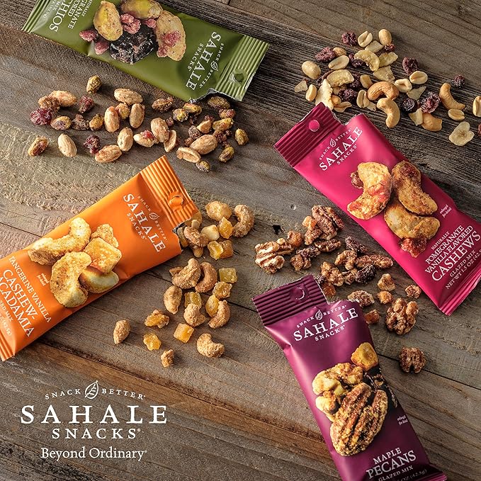 Sahale Snacks Berry Macaroon Almond Trail Mix, 1.5 oz Grab & Go Bag (18 Pack) - Dry-Roasted Deluxe Mixed Nuts - Coconut, Blueberries & Apples - Non-GMO, Kosher Trail Mix & Certified Gluten-Free Snacks
